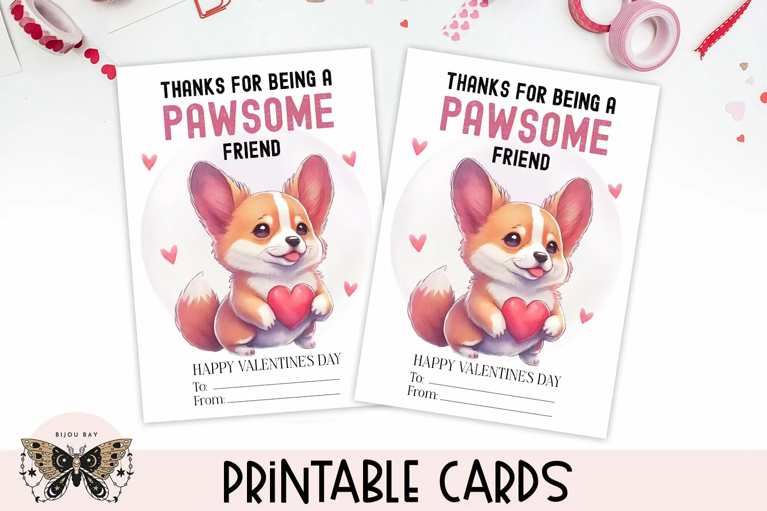 Classroom Valentine's Day Cards - Thanks For Being Pawsome product image 1