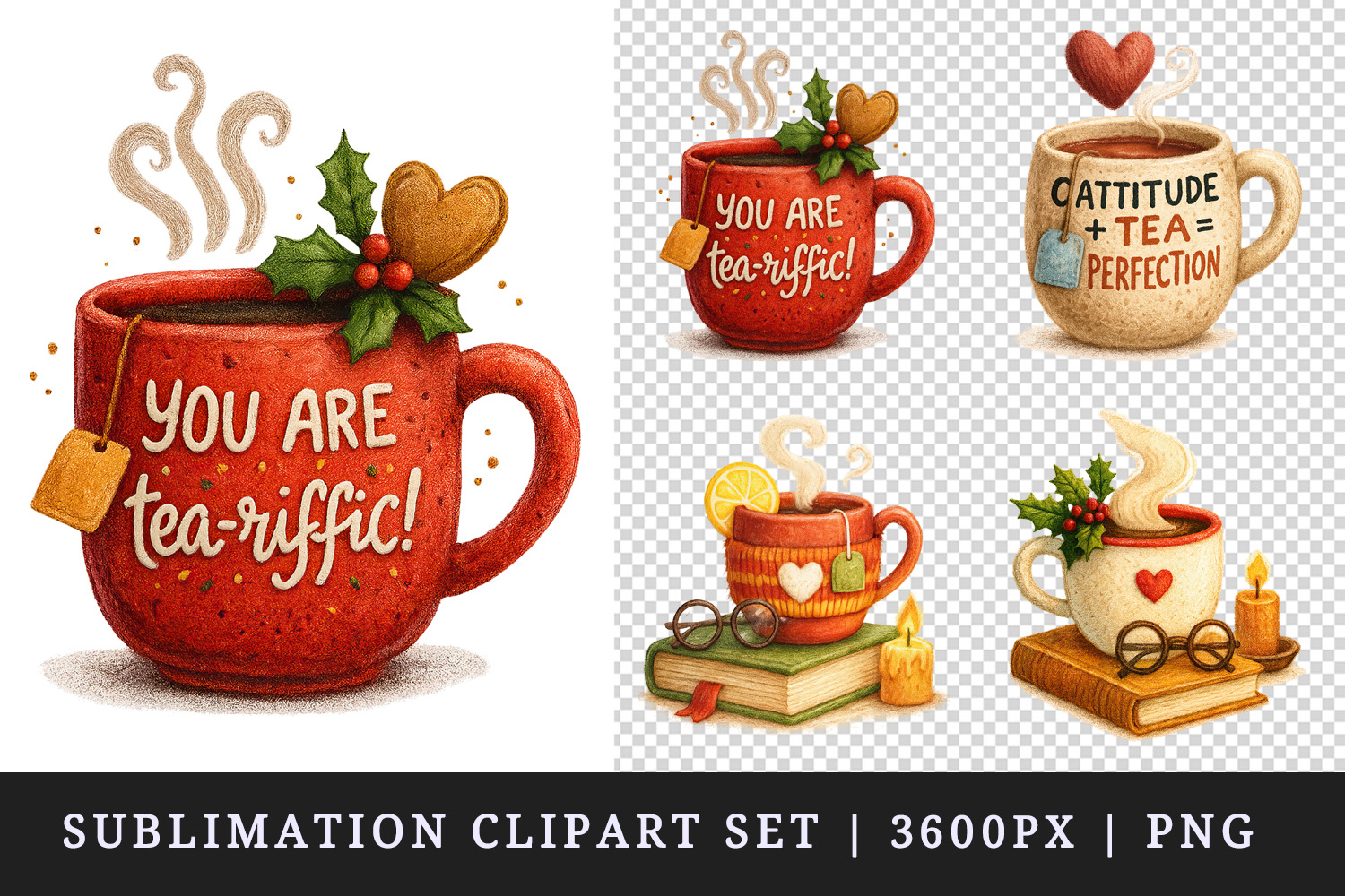 Tea Lover clipart printable sublimation design png product image 1