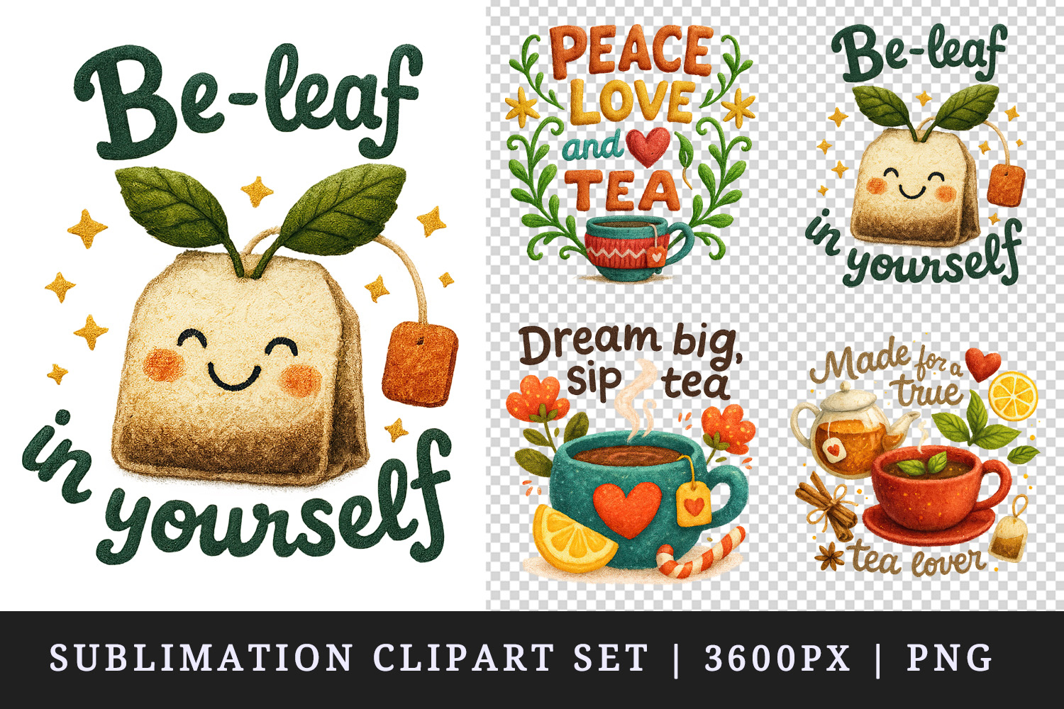 Tea Lover clipart printable sublimation design png product image 1