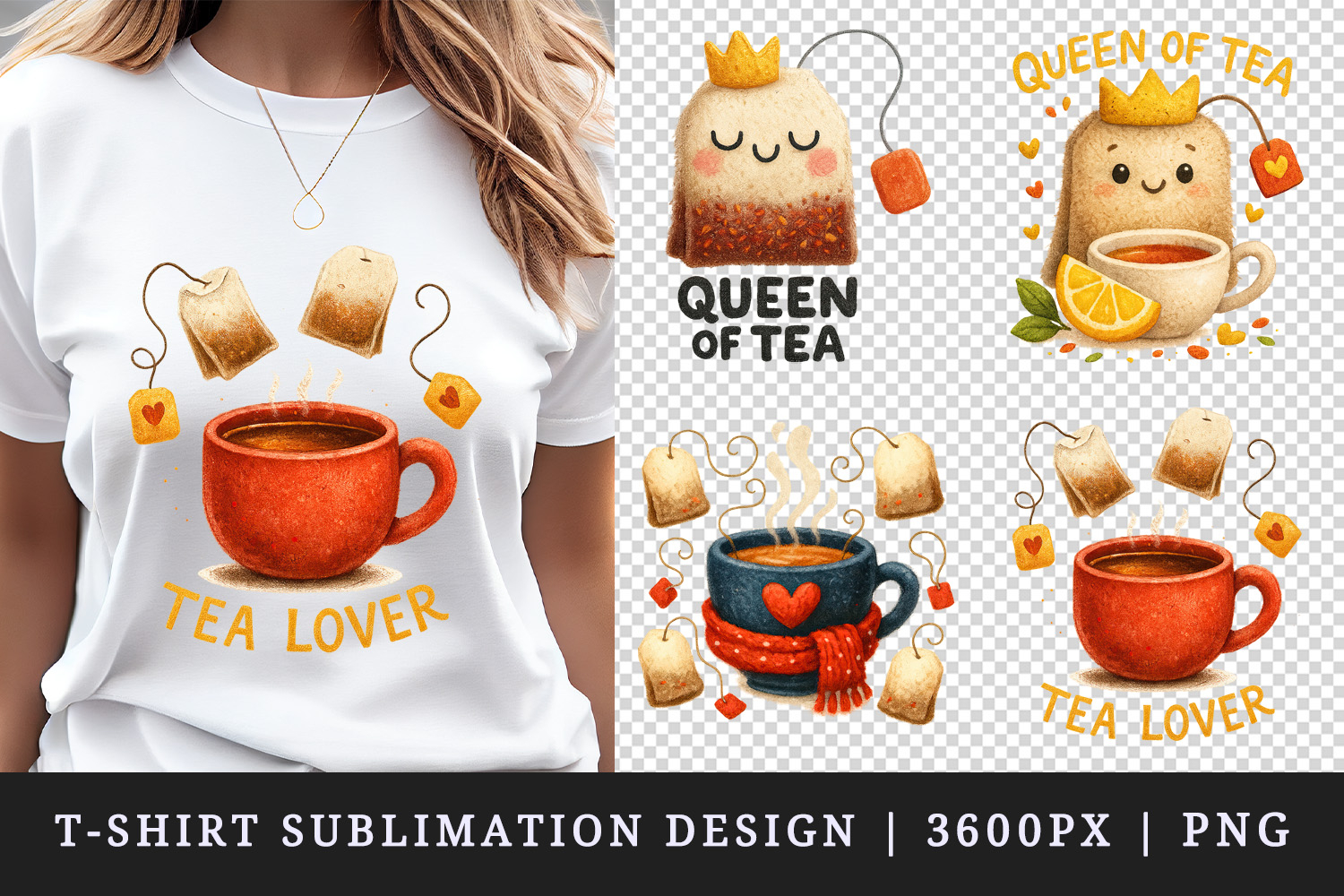 Tea Lover t-shirt printable sublimation design png product image 1