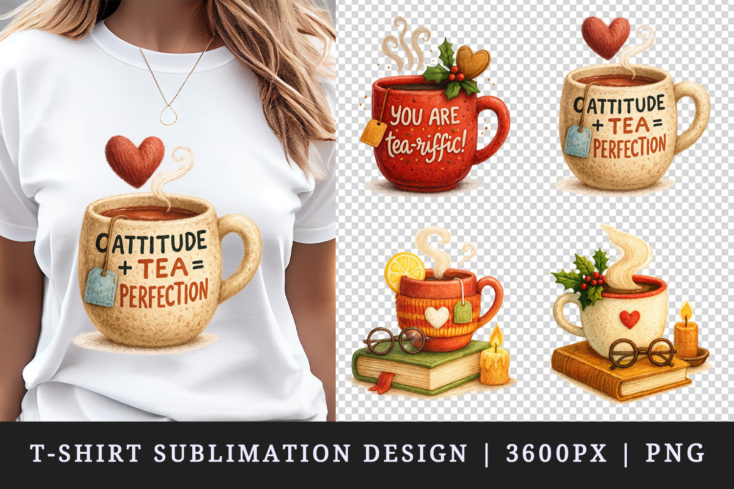 Tea Lover t-shirt printable sublimation design png product image 1