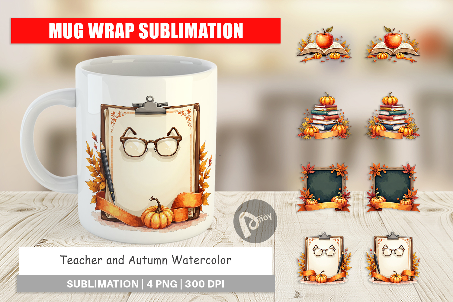 Teacher and Autumn Mug Wrap product image 1