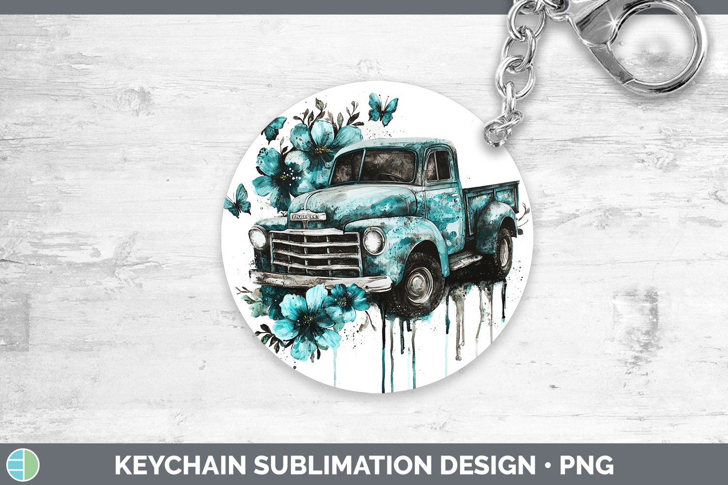 GorgeousTeal Drips BS02 Keychain design.