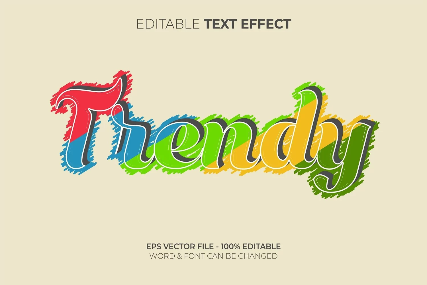 Colorful text effect cartoon style. product image 1