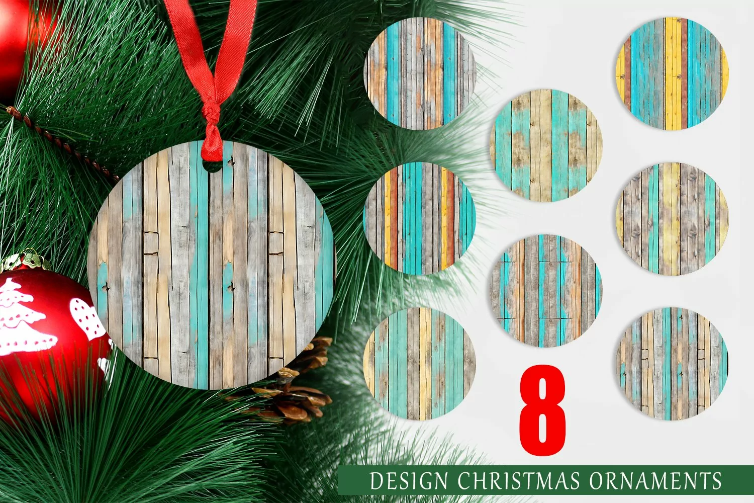 Vintage Wood Board Christmas Ornaments product image 1