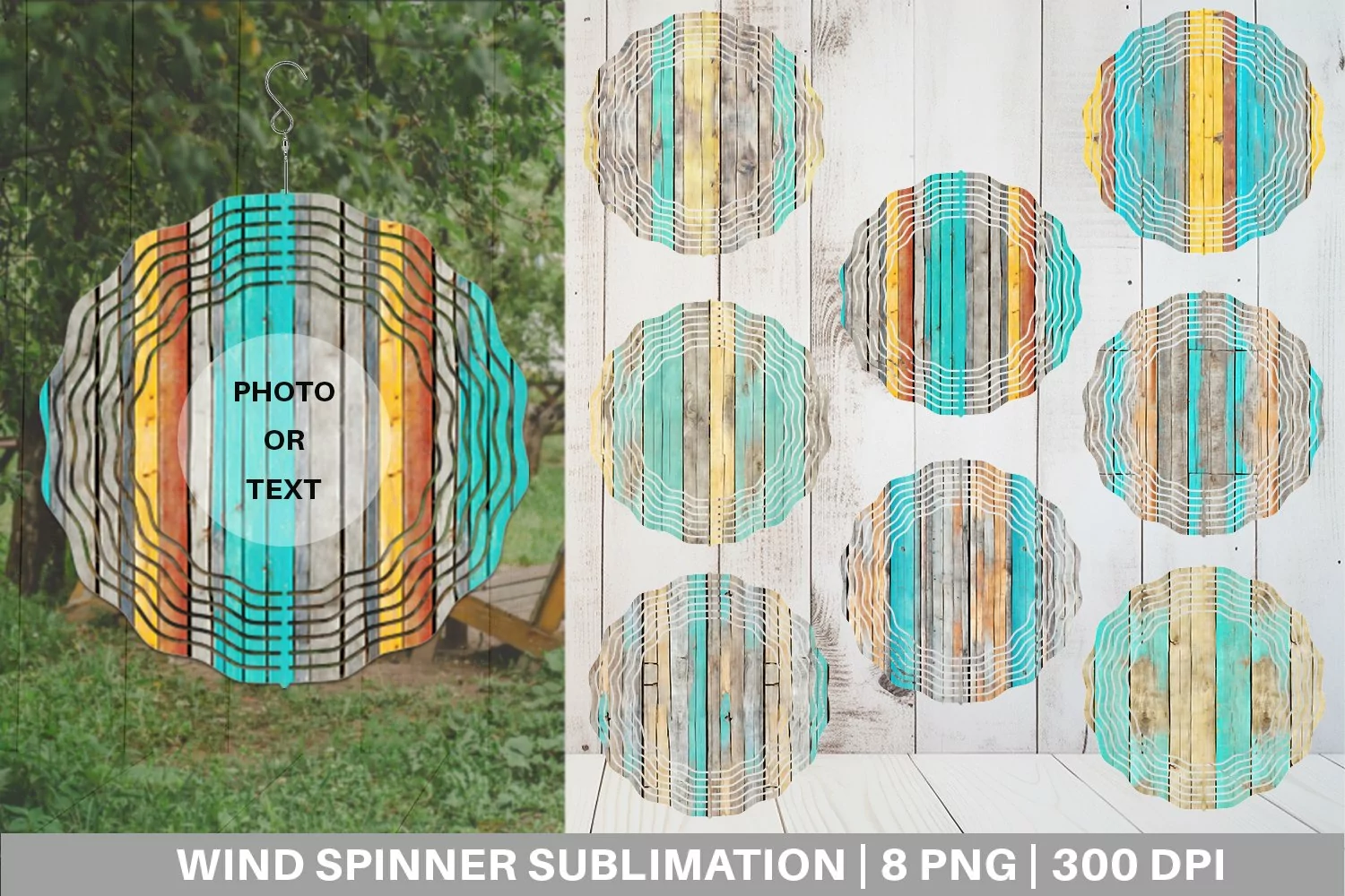 Vintage Wood Board Wind Spinner | Sublimation Spinner Design product image 1