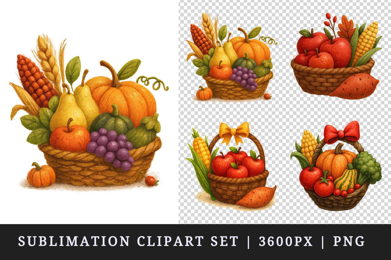 Thanksgiving clipart printable sublimation design png product image 1