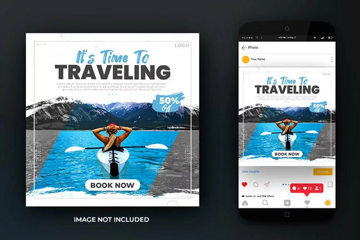 The World Adventure Travel Dream Vacation Post Template product image 1