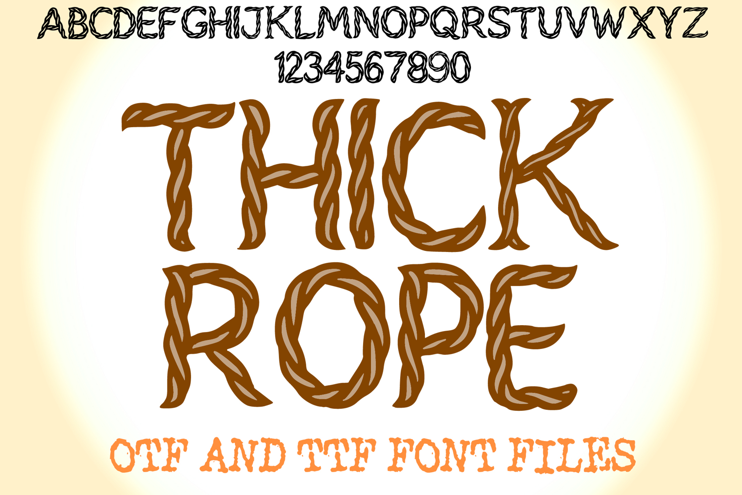 Thick Rope Lettering ABC Text Font Alphabet OTF Type Twisted Illustration by Squeeb Creative