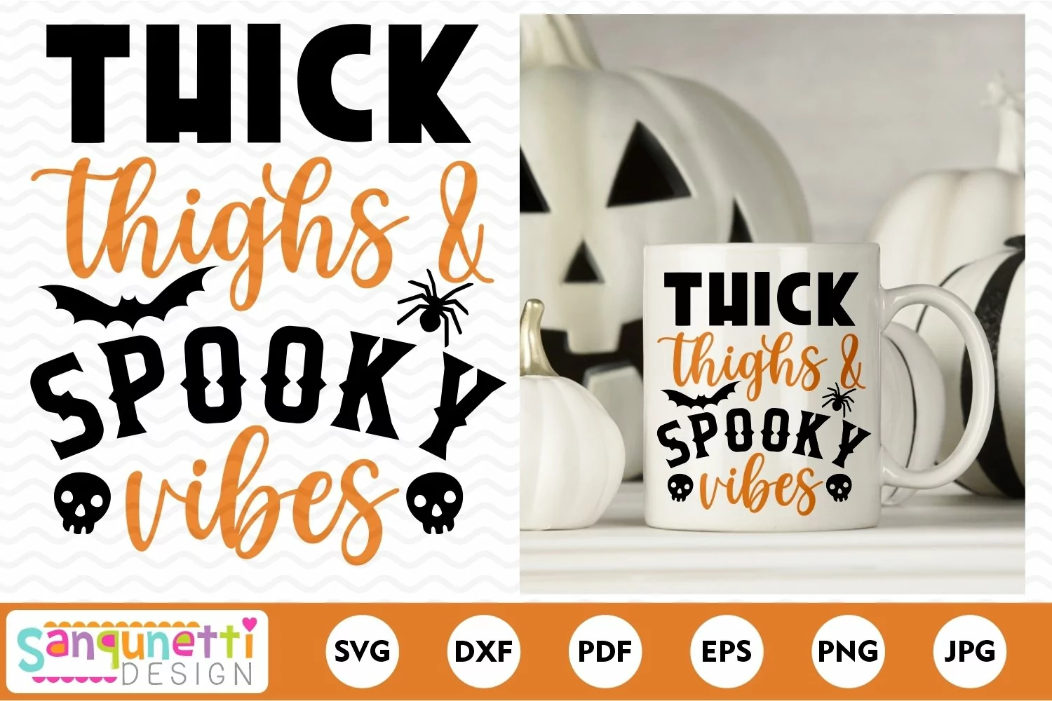 Thick thighs & spooky vibes Halloween SVG product image 1
