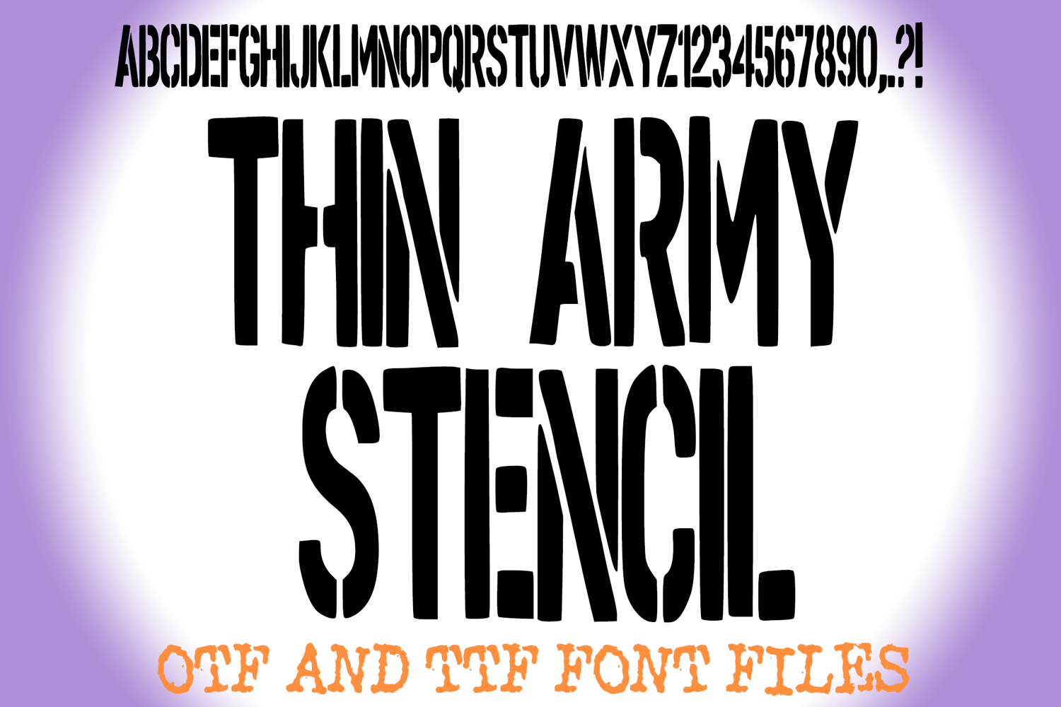 Thin Army Stencil Lettering ABC Font Typeface Alphabet OTF by Squeeb Creative