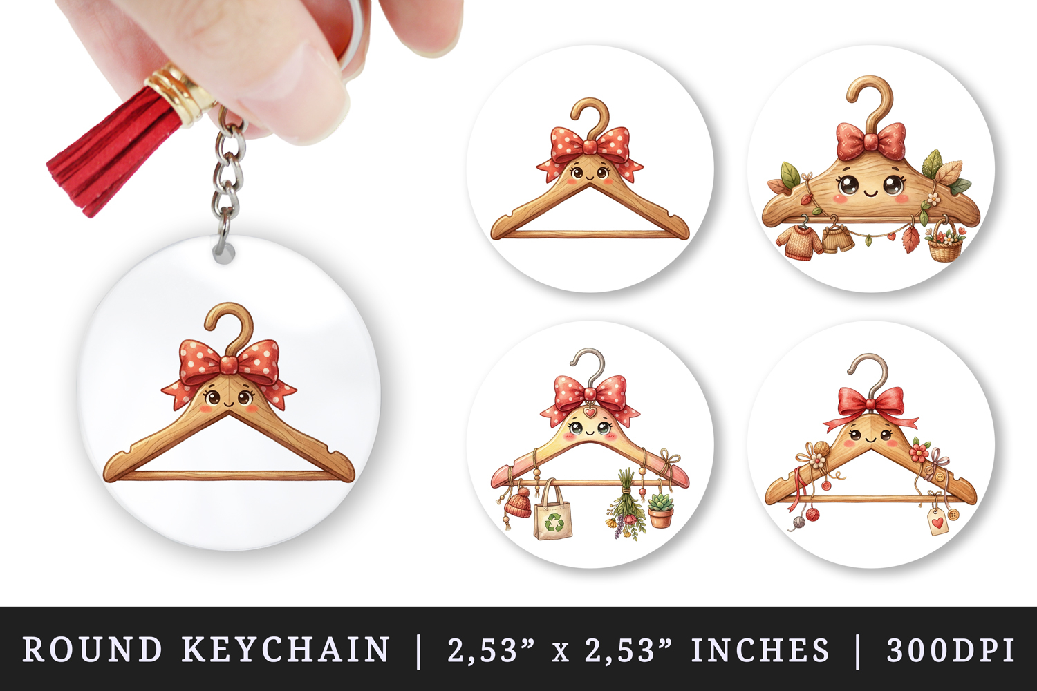Thrifting round keychain pintable sublimation design png product image 1