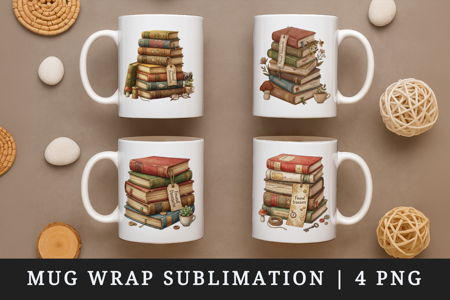 Thrifting mug wrap printable sublimation design product image 1