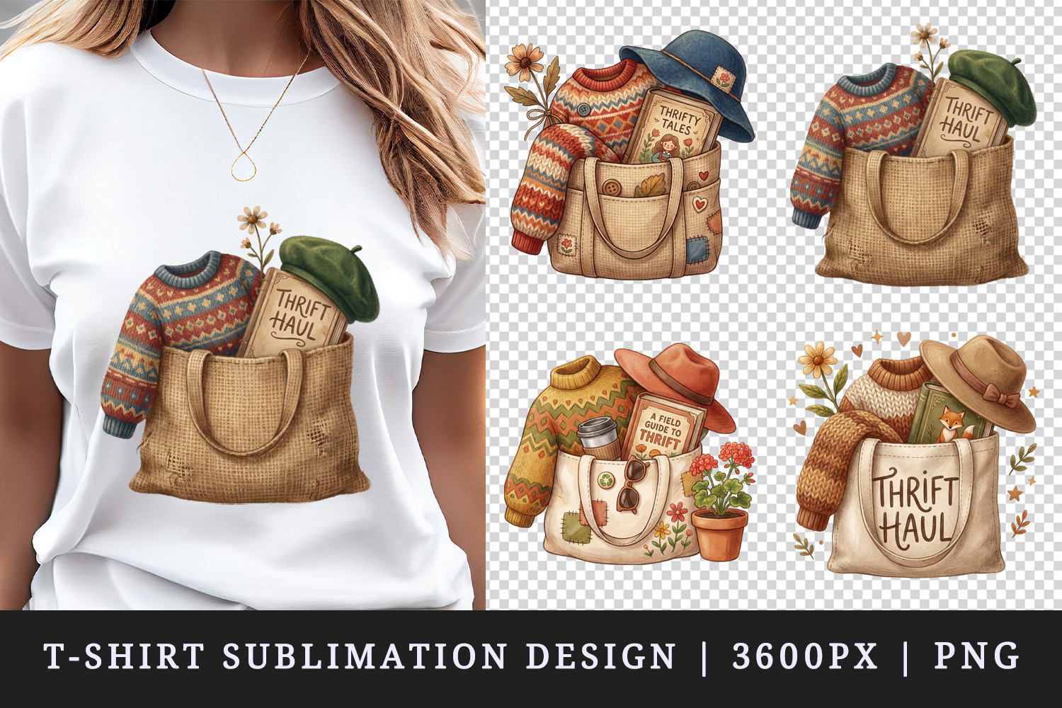 Thrifting t-shirt printable sublimation design png product image 1