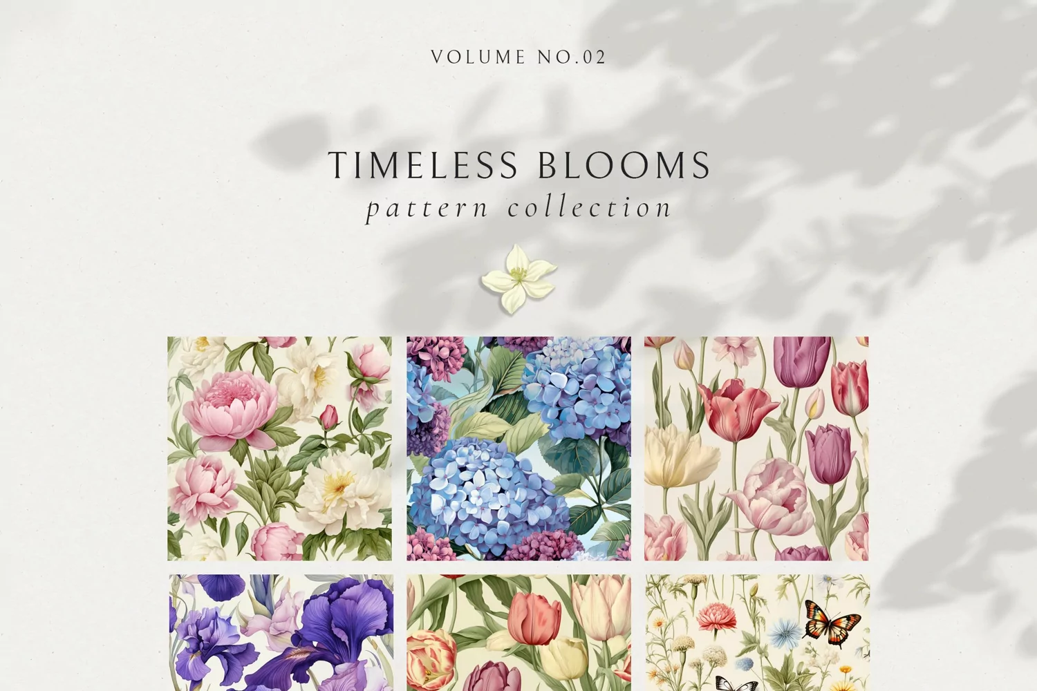 Vintage Botanicals Floral Patterns Collection: Hand-Drawn product image 1