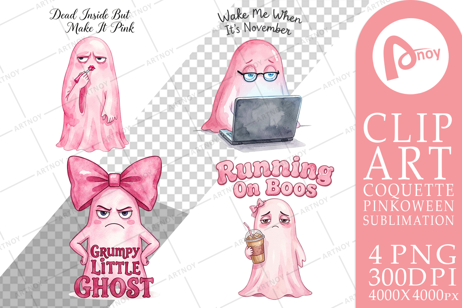 Tired Pink Ghost Coquette Sublimation product image 1