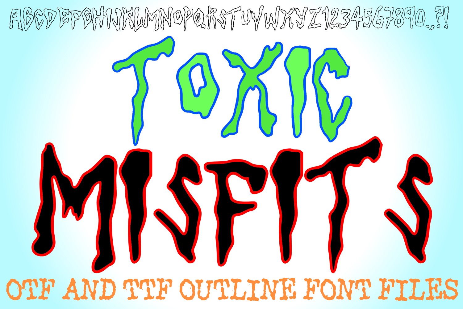 Toxic Misfits Alphabet Font Lettering ABC Slime OTF TTF Type by Squeeb Creative