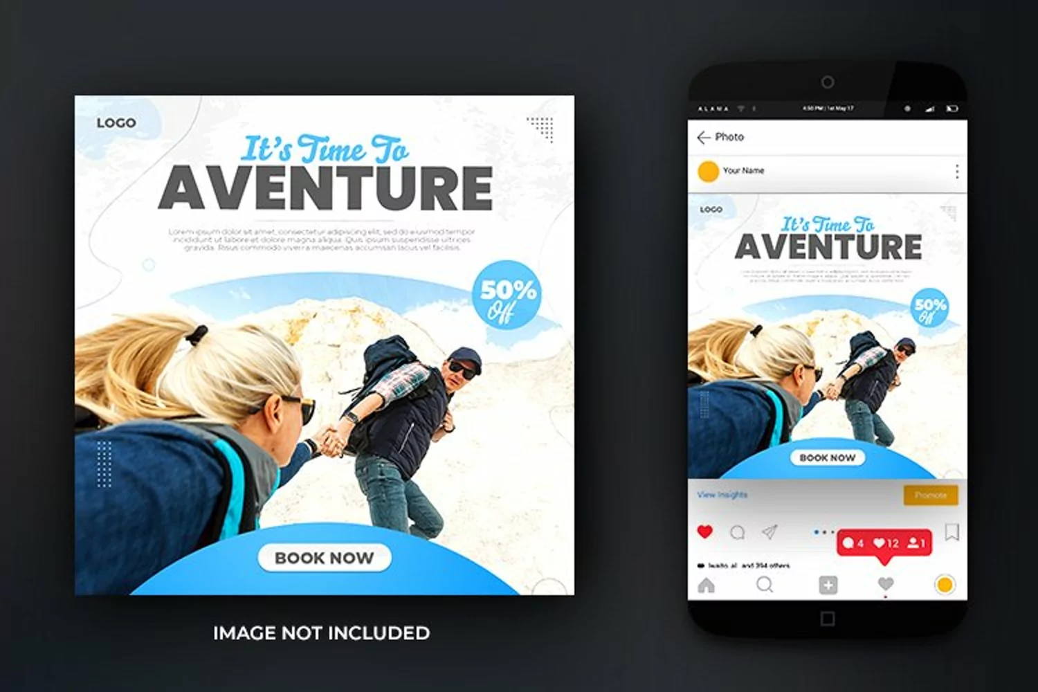 Travel Adventure Dream Vacation and Tours Social Media Post product image 1