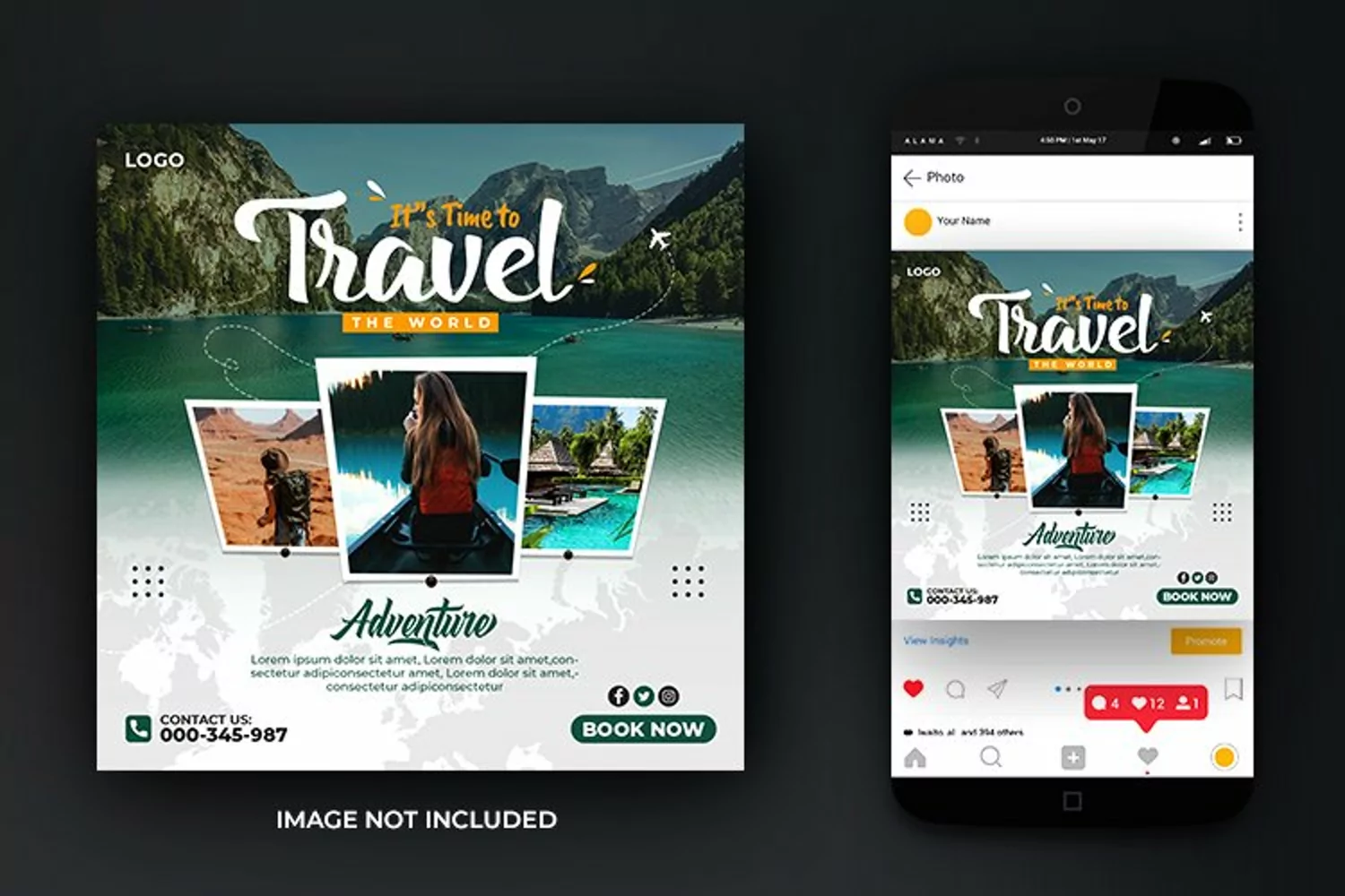 Travel and Adventure Social Media Post Horizontal Template product image 1