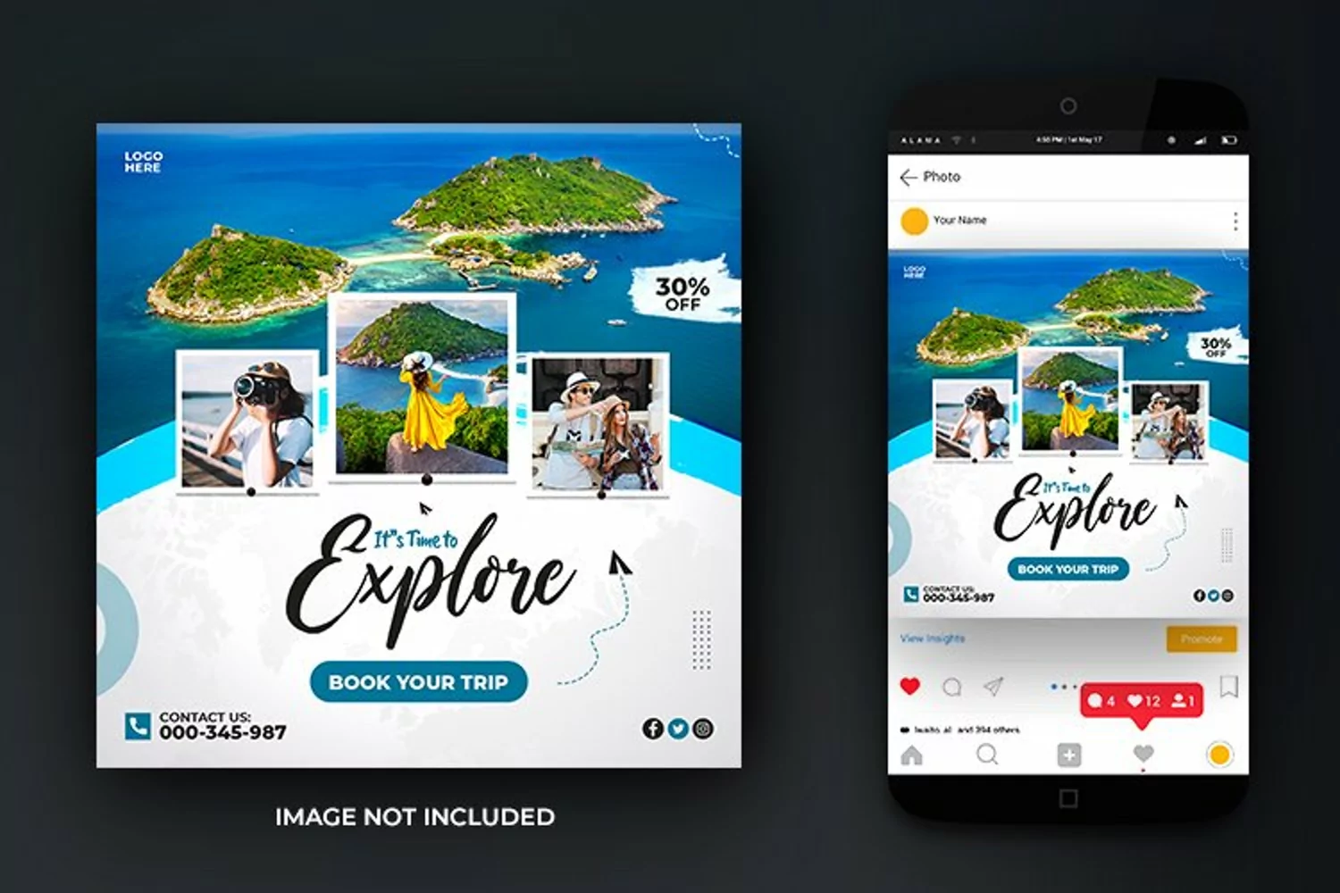 Travel and Tours and Adventure Social Media Post Template product image 1