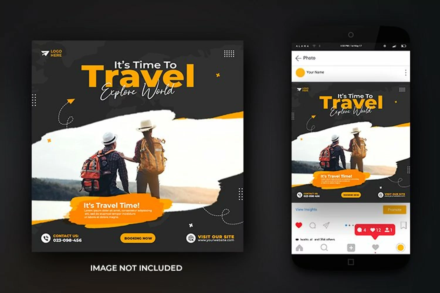 Travel and Tours and Adventure Social Media Design Template product image 1