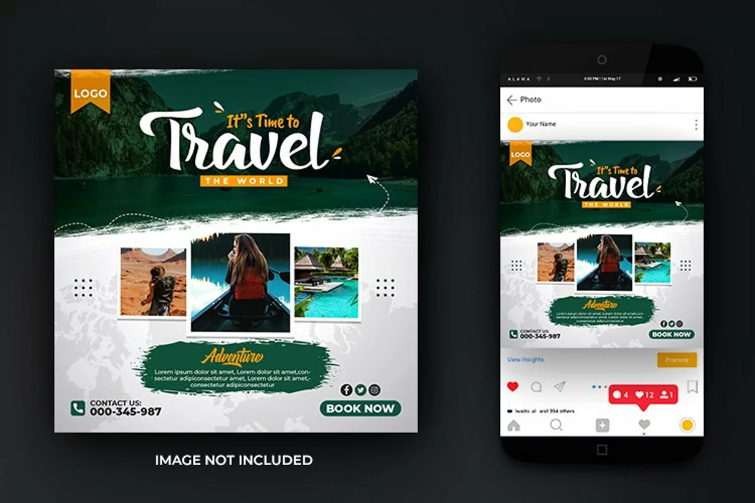 Dream Adventure Social Media Instagram Post Design Template product image 1