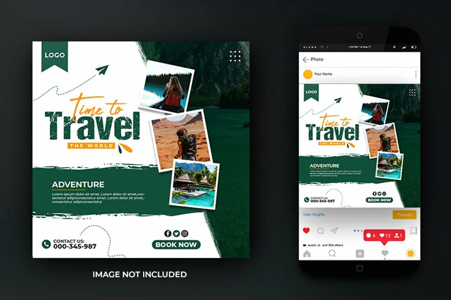 Travel and Tour Dream Adventure Social Media Design Template product image 1