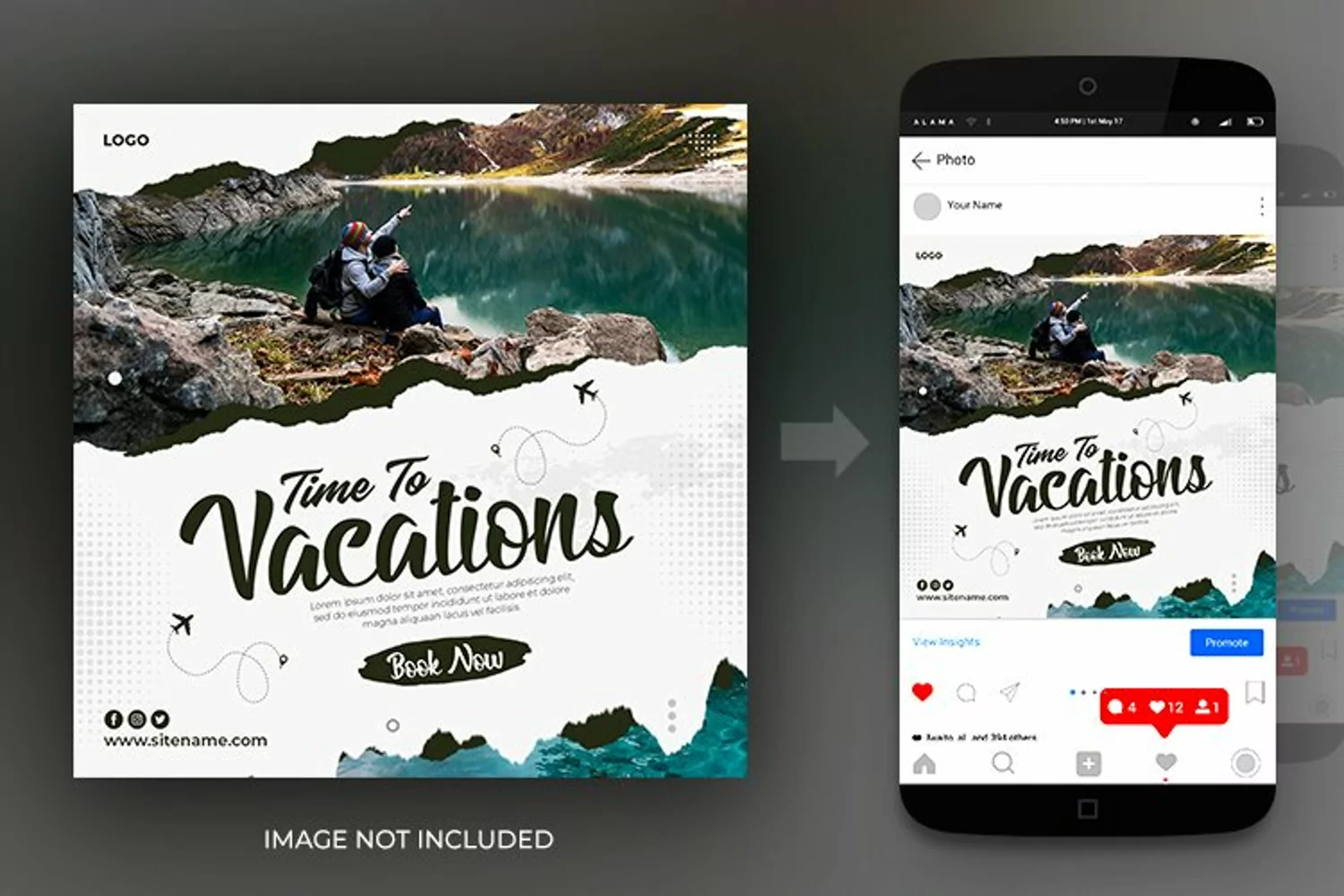 Travel and tours vacation social media instagram post banner product image 1