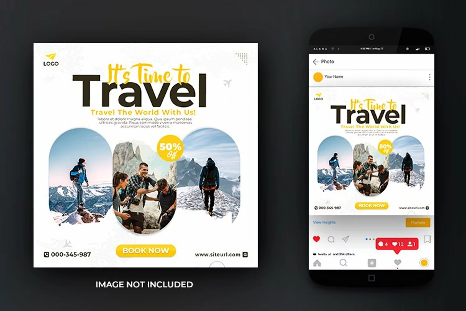 Travel Tours Dream Destination Social Media Post Template product image 1