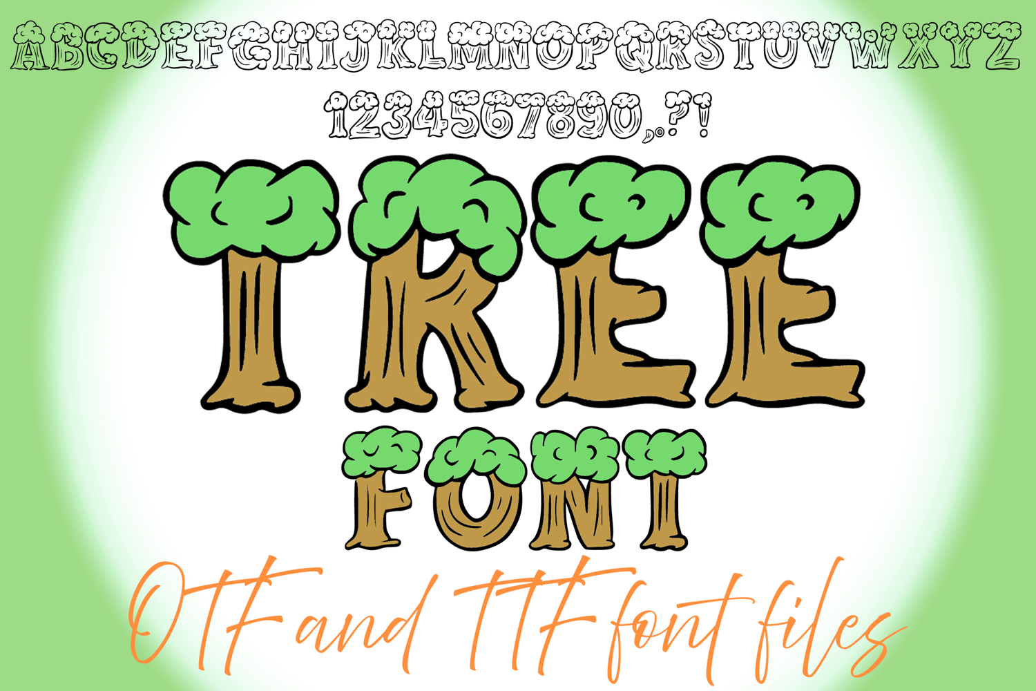 Tree Log Typeface Lettering ABC Text Font OTF Illustration by Squeeb Creative