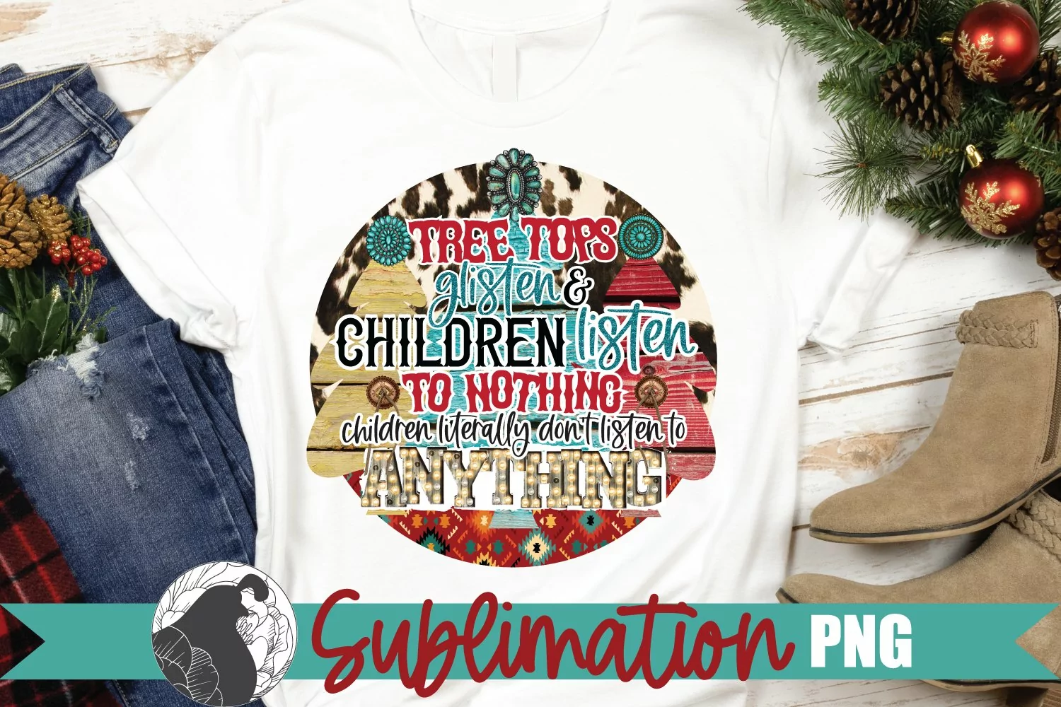 Western Christmas Sublimation, Funny Christmas Shirt product image 1
