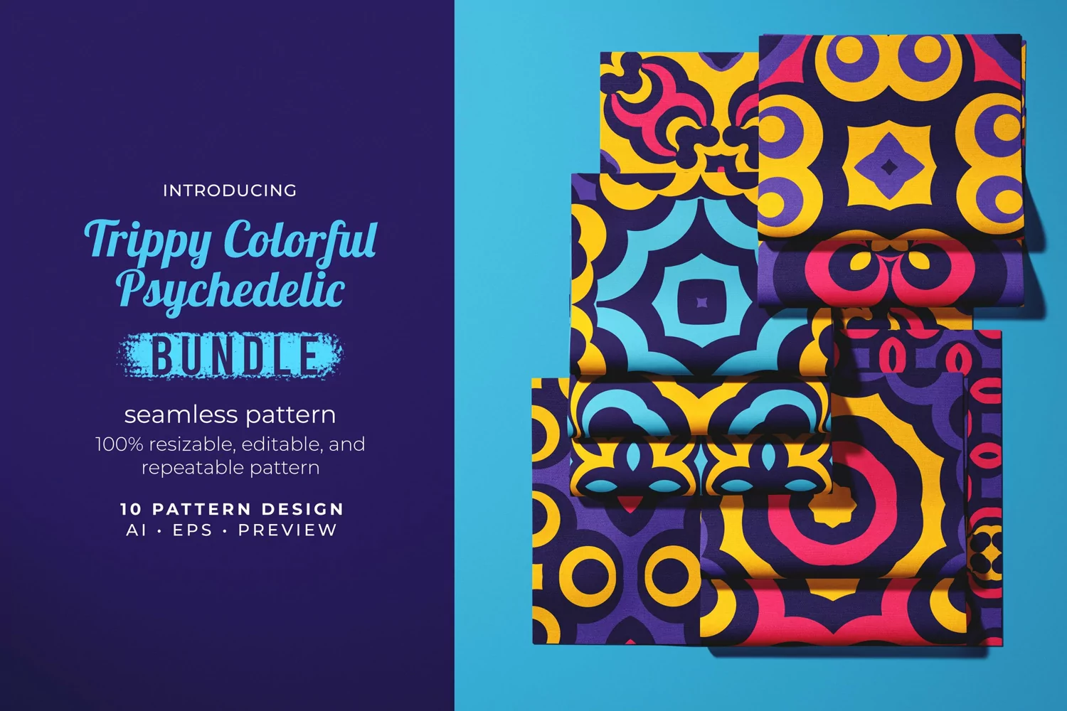 Trippy Colorful Psychedelic - Seamless Pattern product image 1