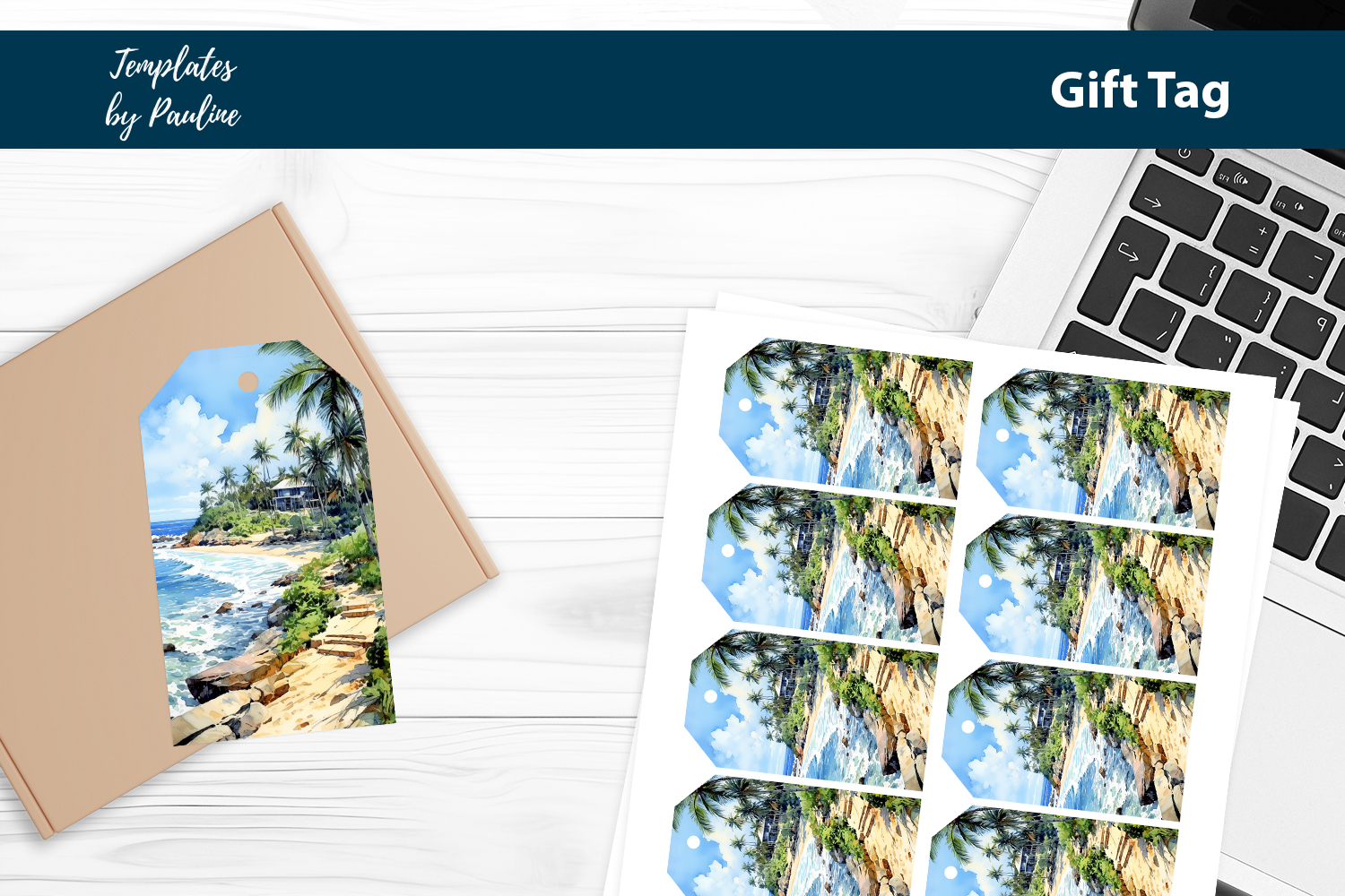 Tropical Wedding Favor Tags Printable product image 1