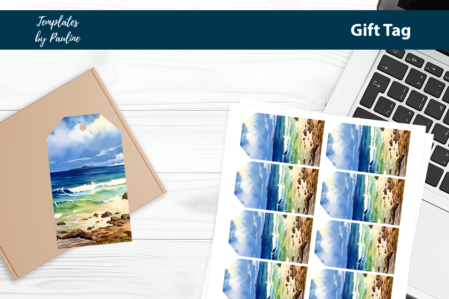 Printable Ocean Gift Tags Template product image 1