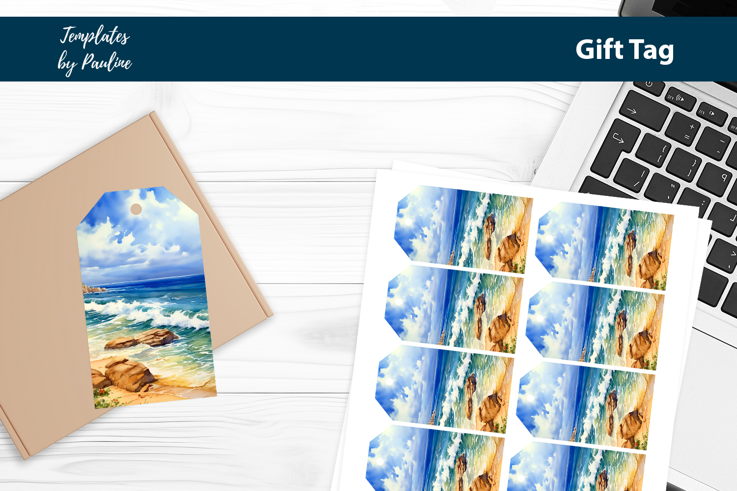 Seaside Birthday Favor Tags Printable product image 1