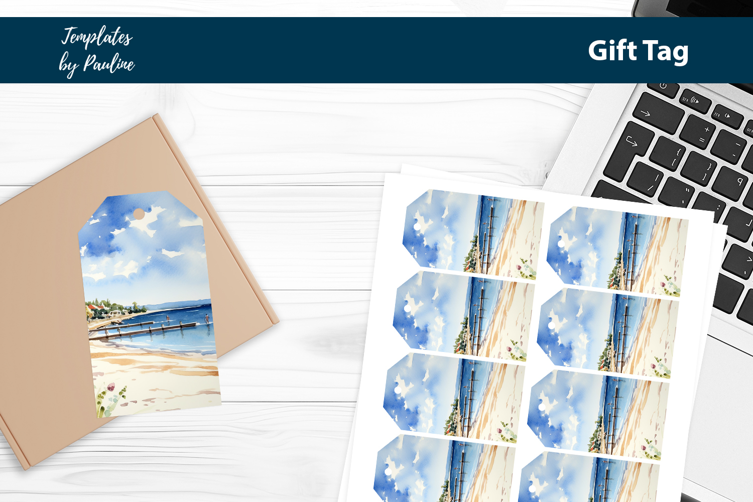 Beach Corporate Gift Tags Printable product image 1