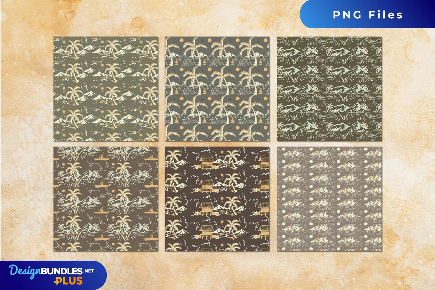 Tropical Island with Vintage Color Pattern Paper Pack product image 1