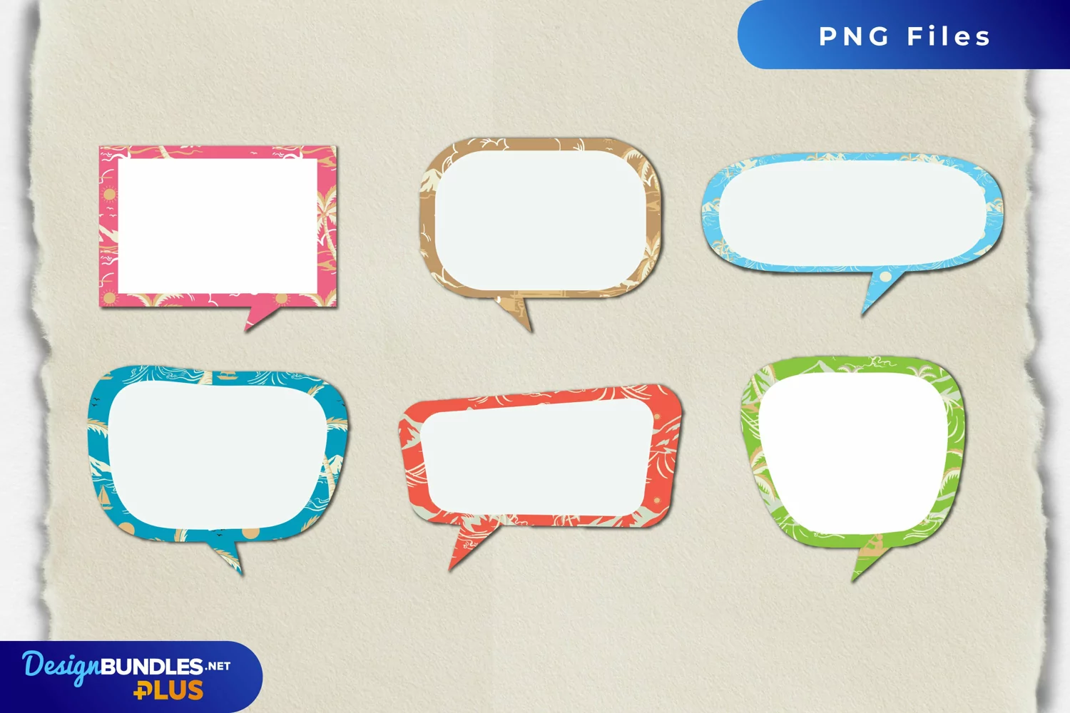 Tropical Island with Vintage Color Speech Bubble product image 1