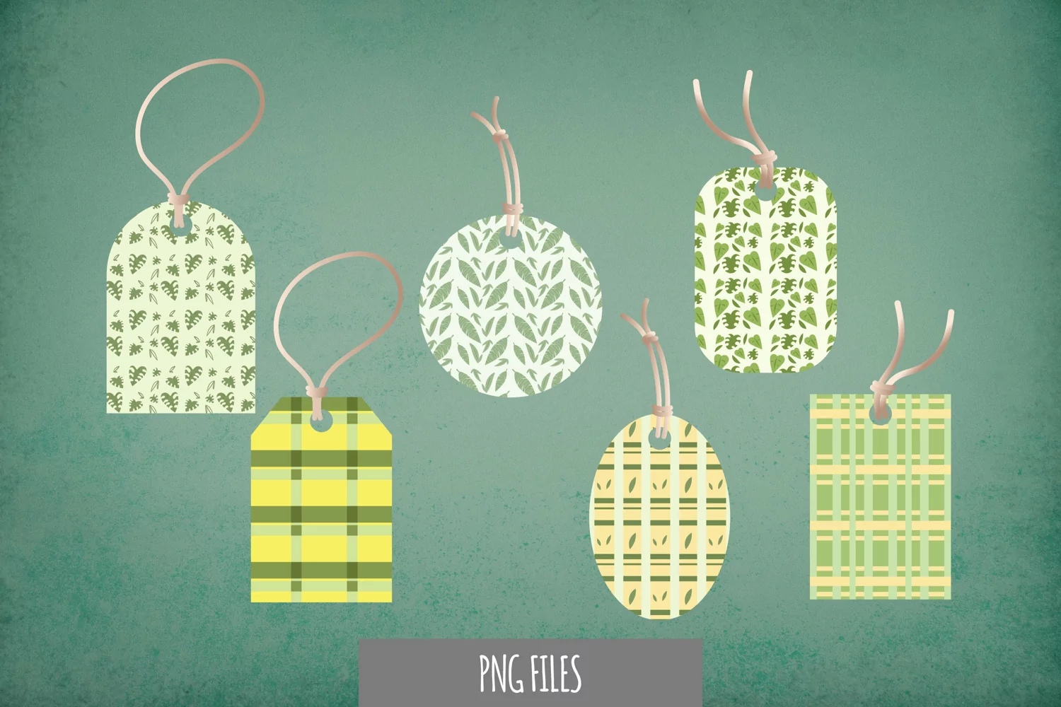 Tropical Leaves Seamless Pattern Shaped Tags product image 1