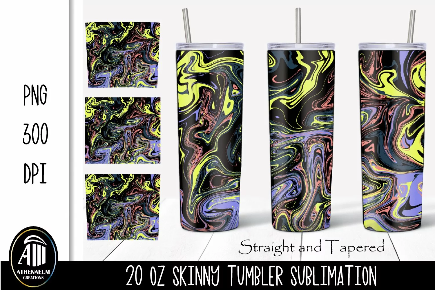 20 oz Multicolor Tumbler Sublimation| Skinny Tumbler Wrap