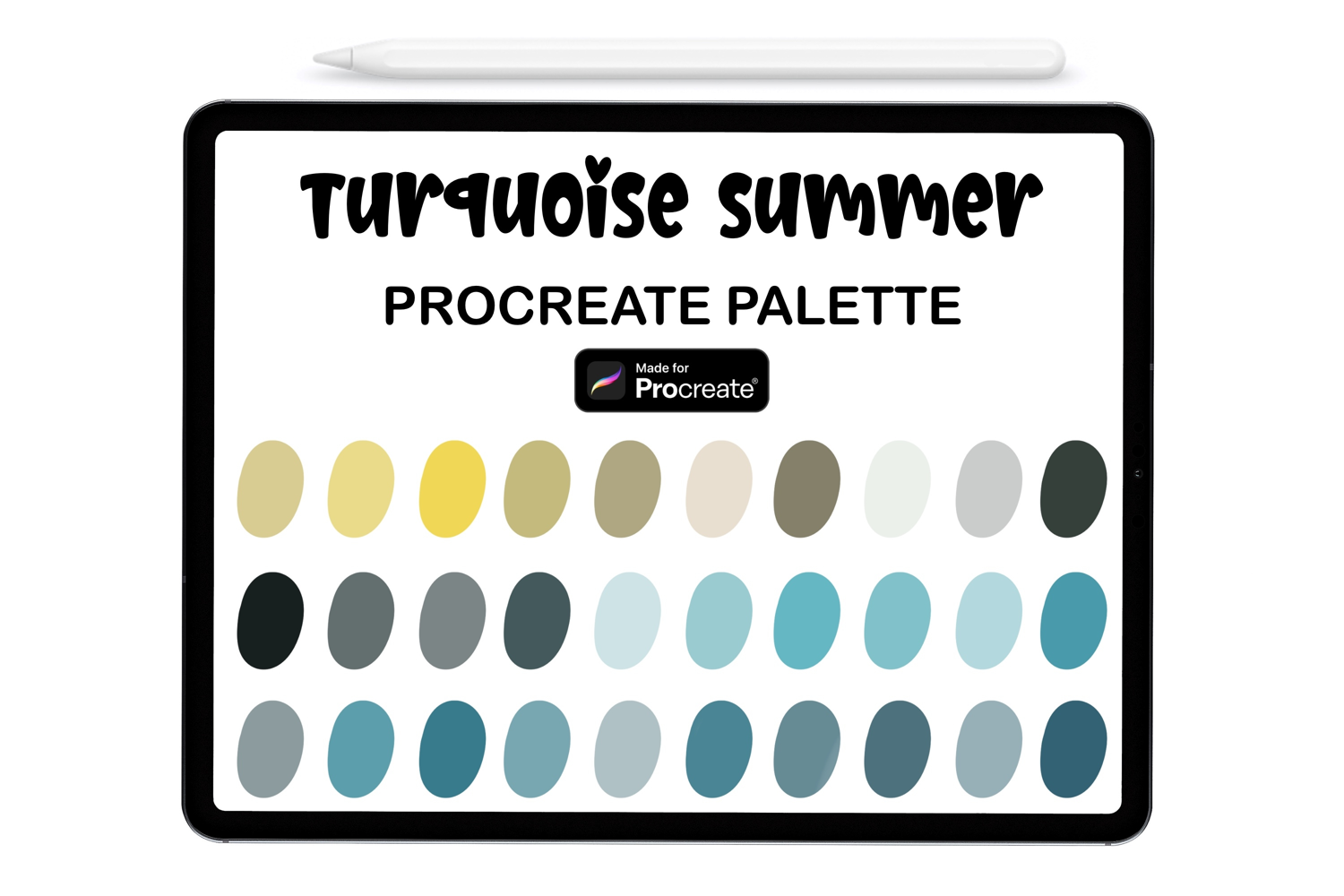 Turquoise Summer Procreate Palette - Procreate Color Palette product image 1