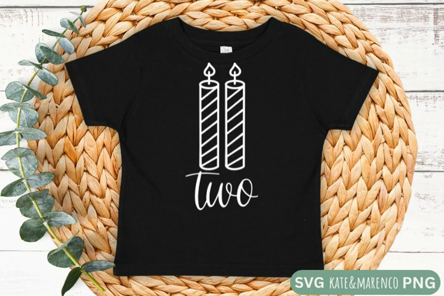 Two Candles SVG | Second Birthday SVG | 2nd Birthday SVG PNG product image 1