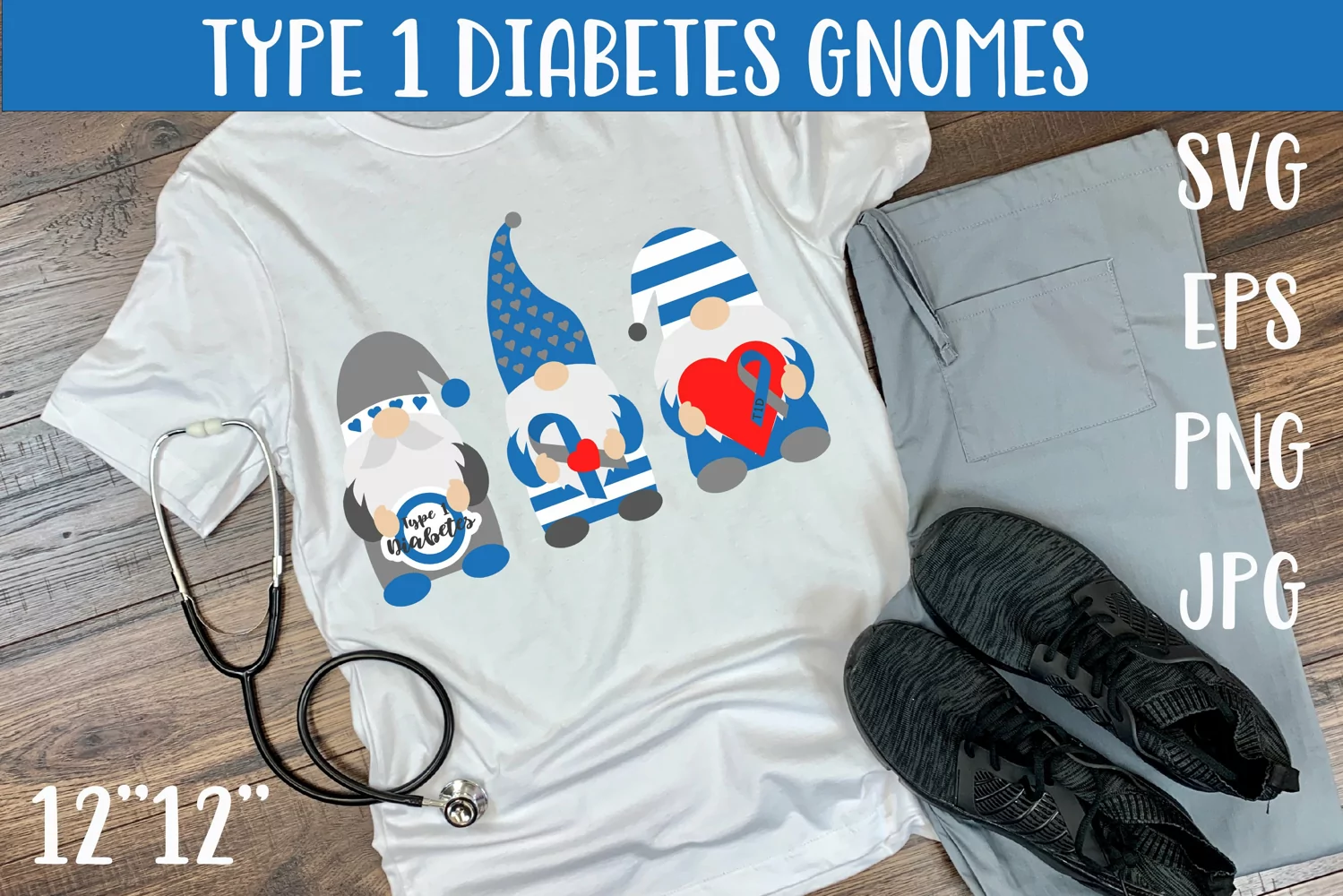 Type 1 diabetes gnomes Sublimation for t-shirt