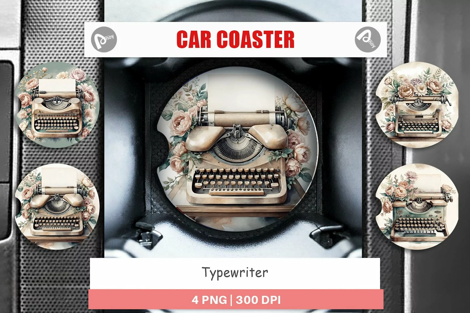 Car Coaster Typewriter product image 1