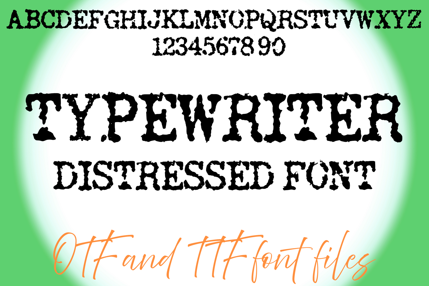 Typewriter Distressed Alphabet Lettering ABC Text Font Typeface OTF Illustration by Squeeb Creative