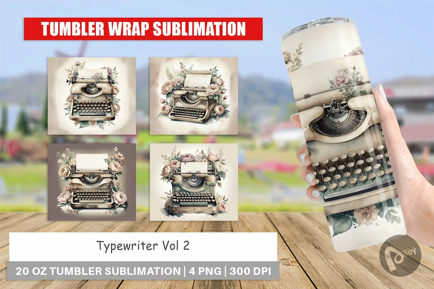 Tumbler Wrap Typewriter product image 1