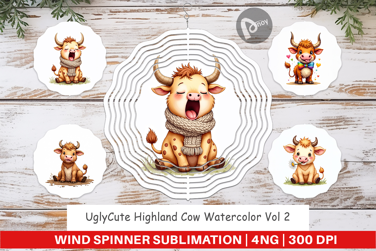 Highland Cow Farm Friends Wind Spinner product image 1