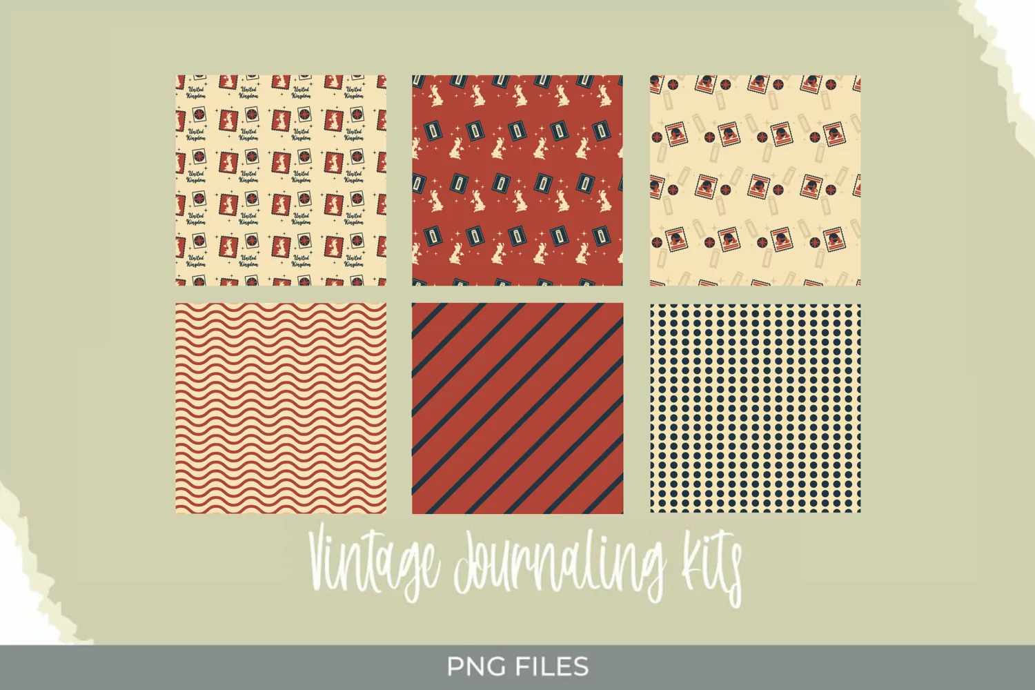 UK Retro Postage Seamless Pattern Paper Pack product image 1