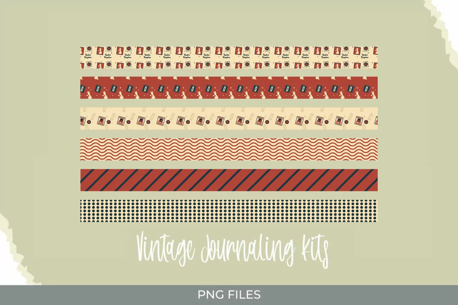 UK Retro Postage Seamless Stripe product image 1