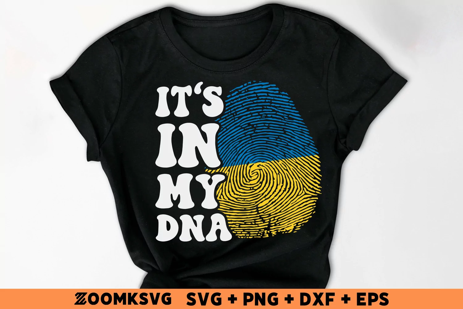 It's in my DNA Ukraine Flag Fingerprint Sublimation PNG, SVG product image 1